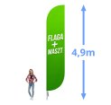 Flaga reklamowa z masztem 4,9m winder Full Maxi