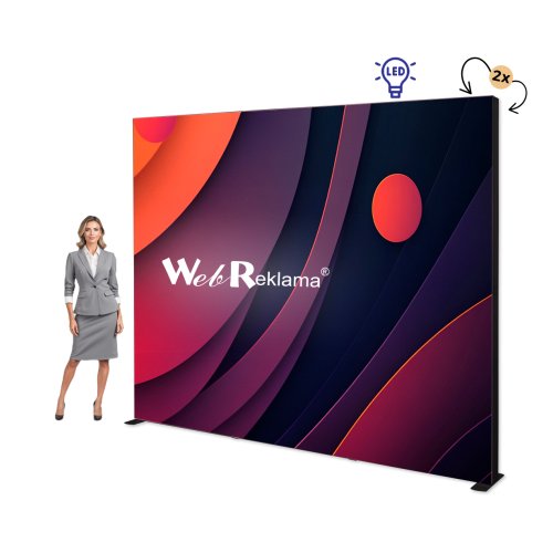 Ścianka podświetlana LED Premium czarna 300x250