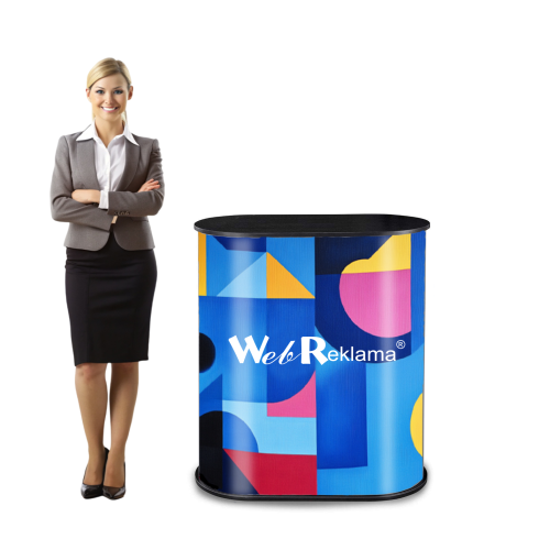 Trybunka promocyjna P2 z półką - prezentacja wysokości