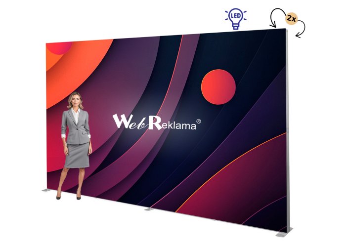 Ścianka LED Premium 400x250 aluminium